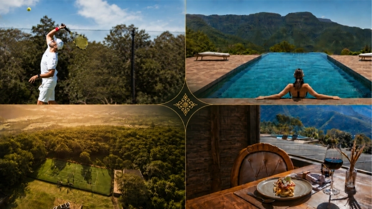T&ecirc;nis, Piscina & Almo&ccedil;o na Morada dos Canyons
